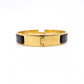 HERMES Click-Clack Bangle, Metal, Gold and Black