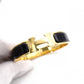 HERMES Click-Clack Bangle, Metal, Gold and Black