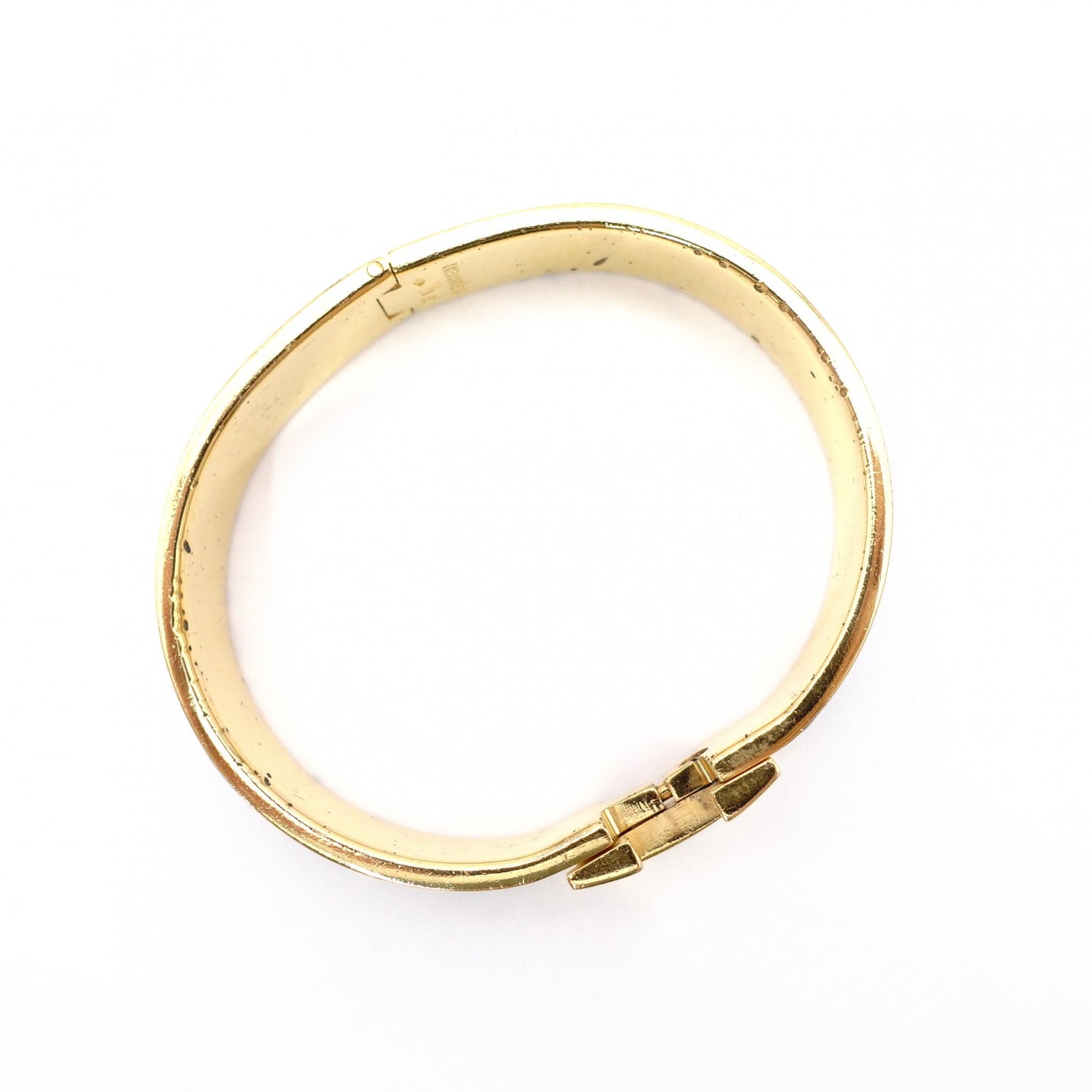 HERMES Click-Clack Bangle, Metal, Gold and Black