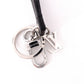 LOUIS VUITTON Monogram Shadow Keychain Dragonne Charm, Leather, Black, Key Charm
