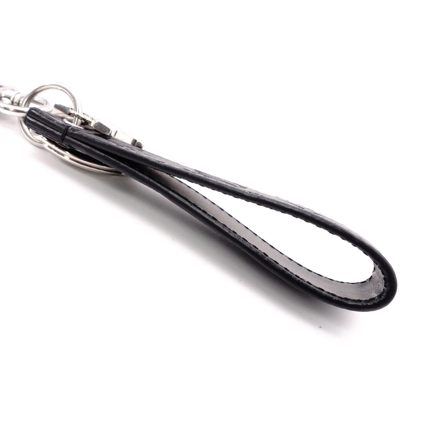 LOUIS VUITTON Monogram Shadow Keychain Dragonne Charm, Leather, Black, Key Charm