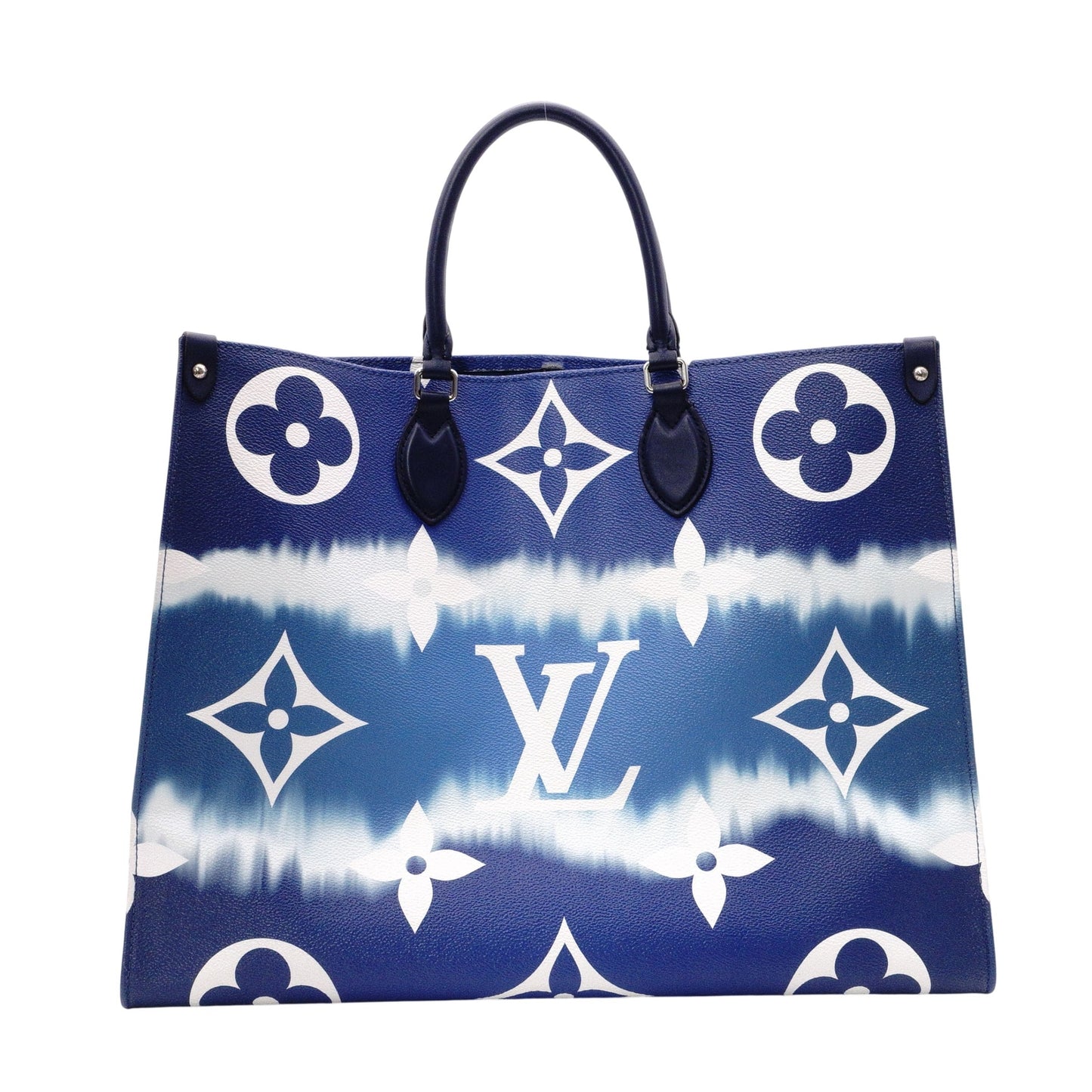 LOUIS VUITTON On the Go MM OTG LV Escal Handbag, PVC/Leather, Blue, 2-Way Shoulder Bag
