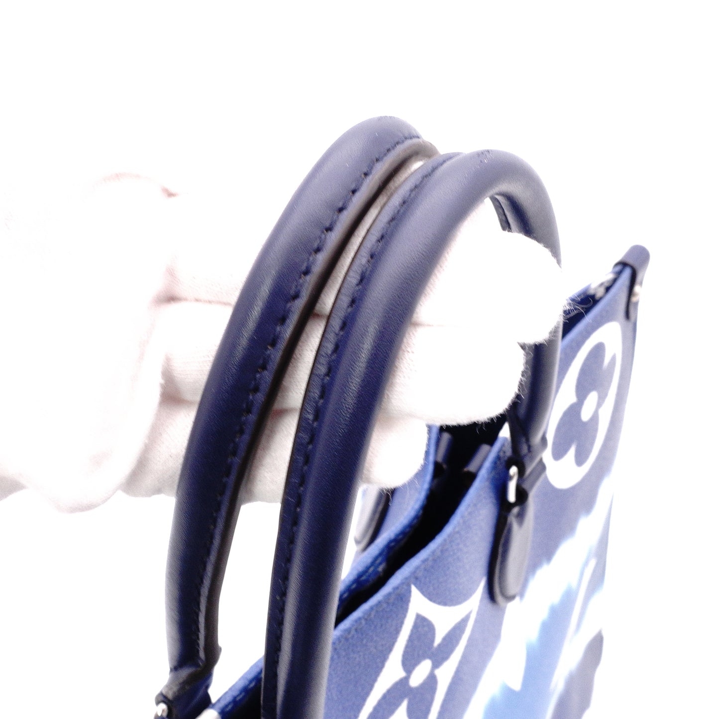 LOUIS VUITTON On the Go MM OTG LV Escal Handbag, PVC/Leather, Blue, 2-Way Shoulder Bag