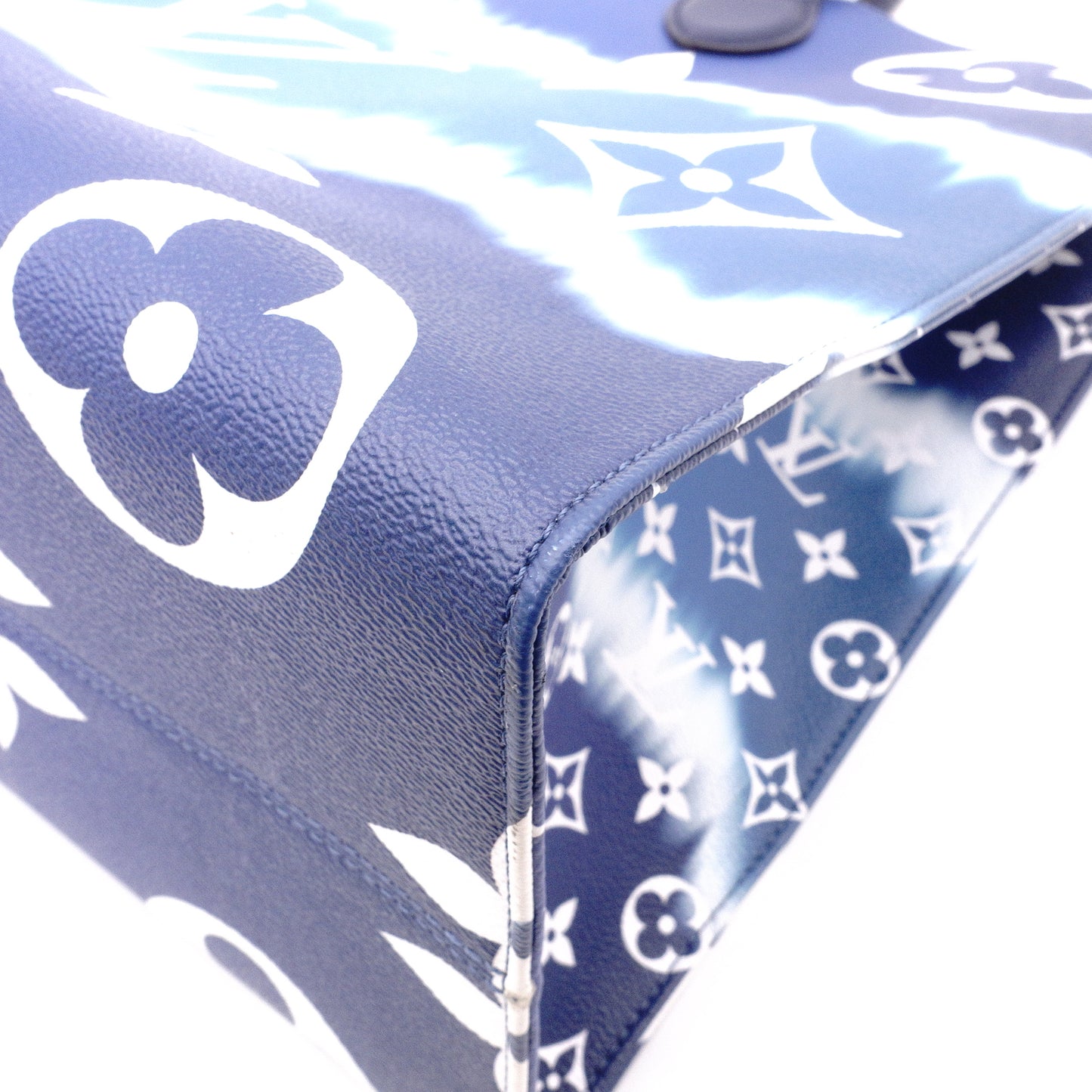 LOUIS VUITTON On the Go MM OTG LV Escal Handbag, PVC/Leather, Blue, 2-Way Shoulder Bag