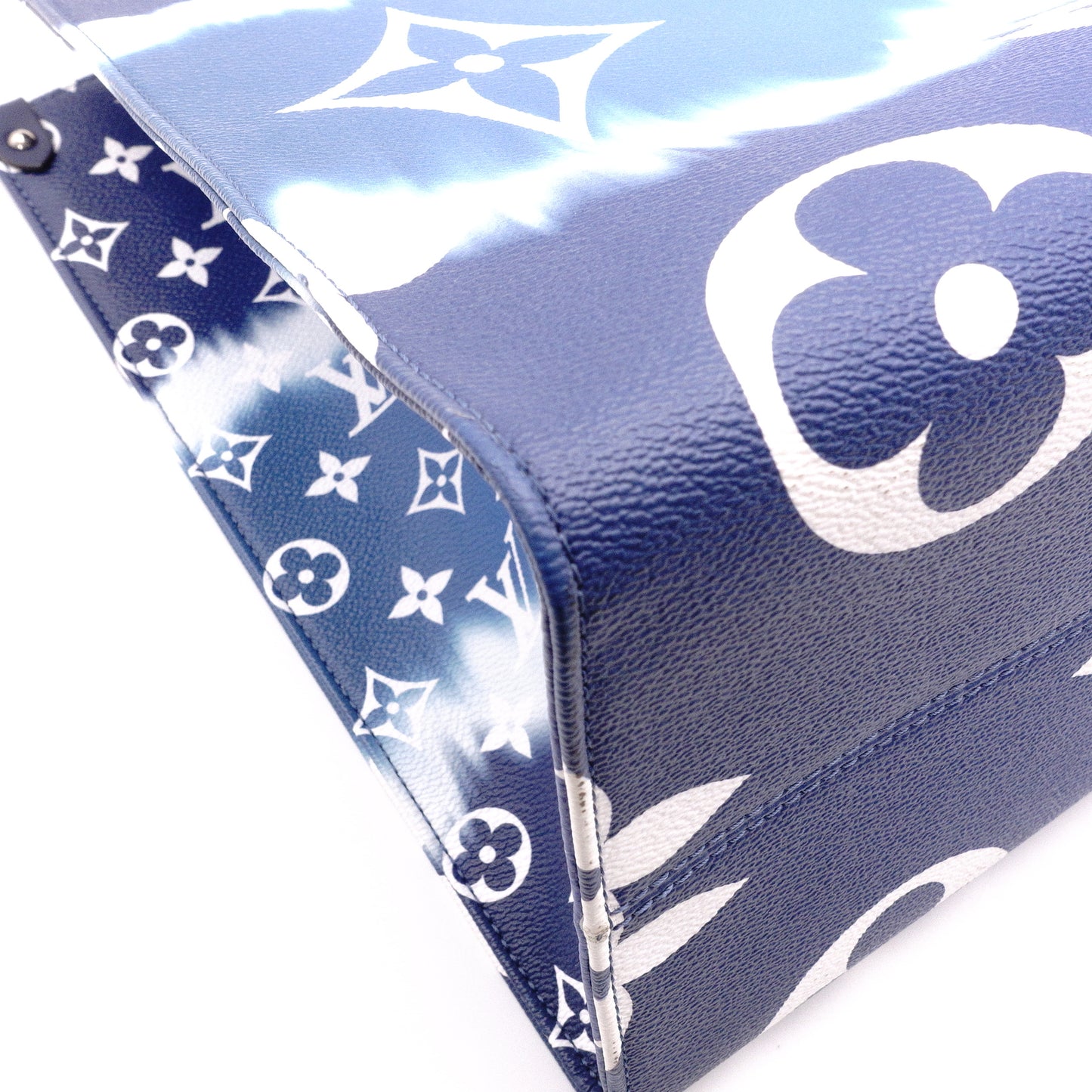 LOUIS VUITTON On the Go MM OTG LV Escal Handbag, PVC/Leather, Blue, 2-Way Shoulder Bag