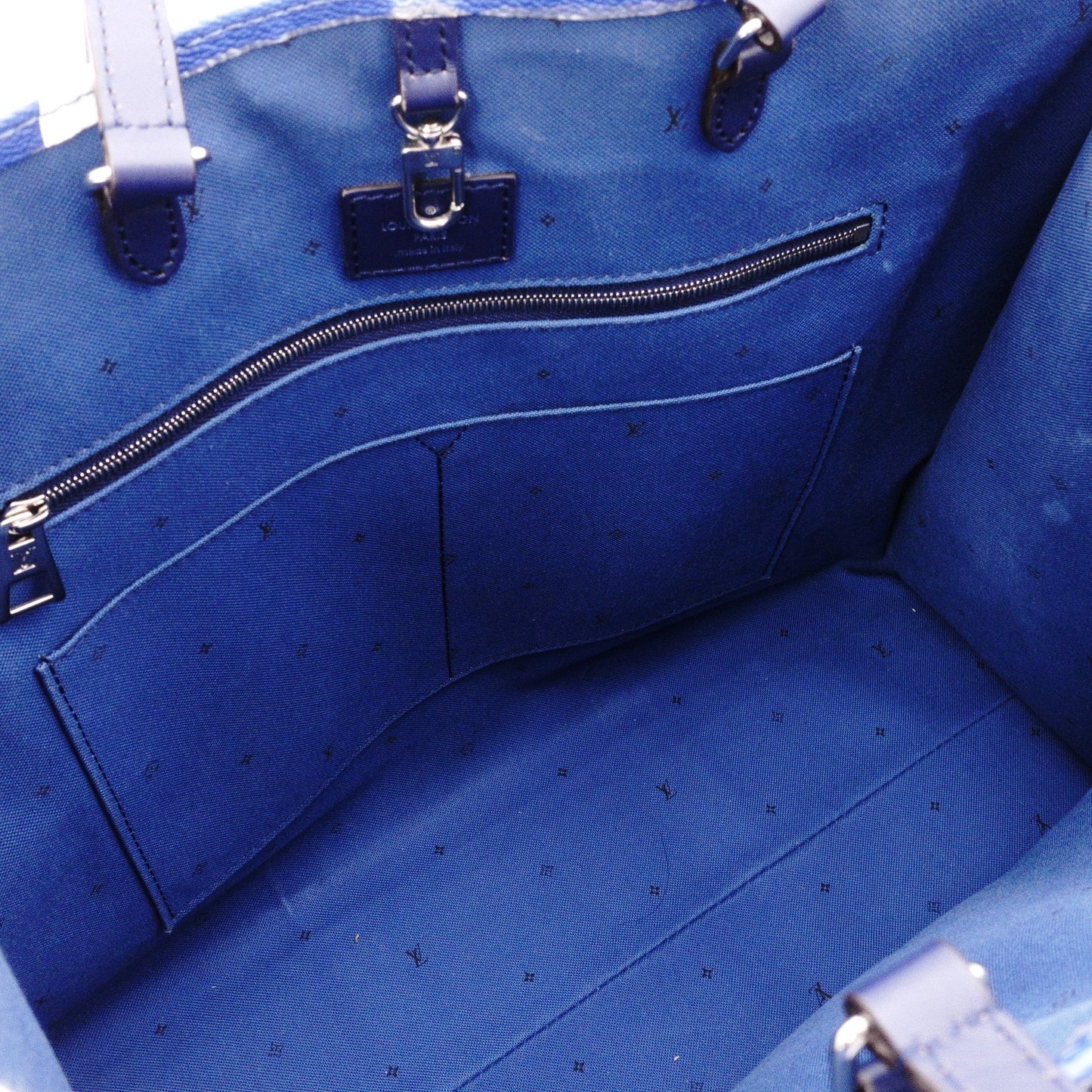 LOUIS VUITTON On the Go MM OTG LV Escal Handbag, PVC/Leather, Blue, 2-Way Shoulder Bag