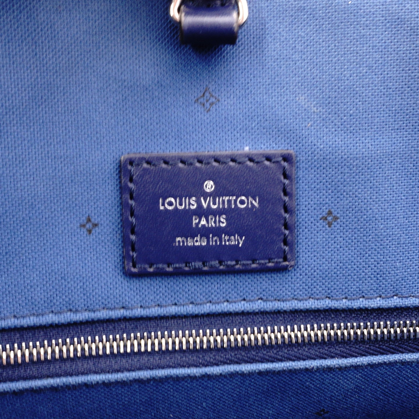 LOUIS VUITTON On the Go MM OTG LV Escal Handbag, PVC/Leather, Blue, 2-Way Shoulder Bag