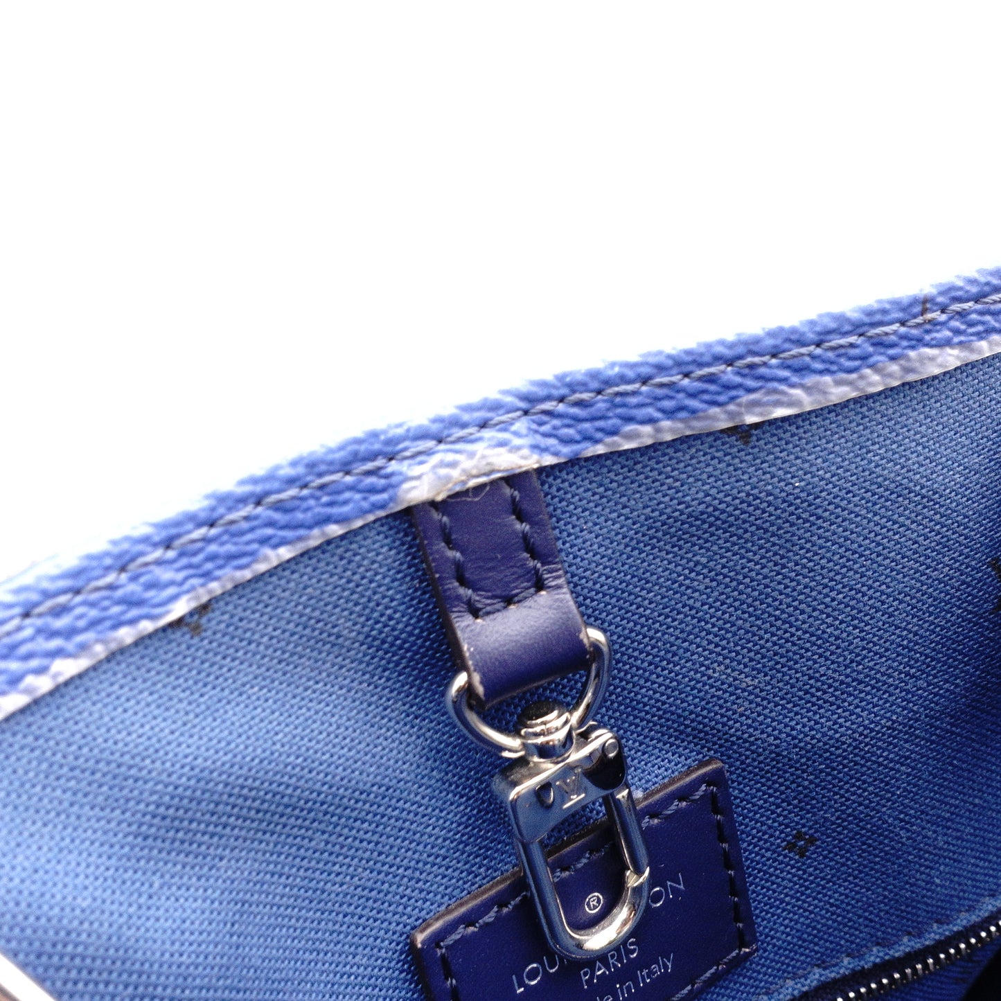 LOUIS VUITTON On the Go MM OTG LV Escal Handbag, PVC/Leather, Blue, 2-Way Shoulder Bag