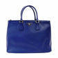 PRADA Galleria Handbag Blue Leather Blue Tote Gold Hardware R801418