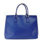 PRADA Galleria Handbag Blue Leather Blue Tote Gold Hardware R801418