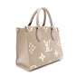 LOUIS VUITTON On the Go PM OTG Monogram Implant Handbag, Leather, Beige, 2-Way