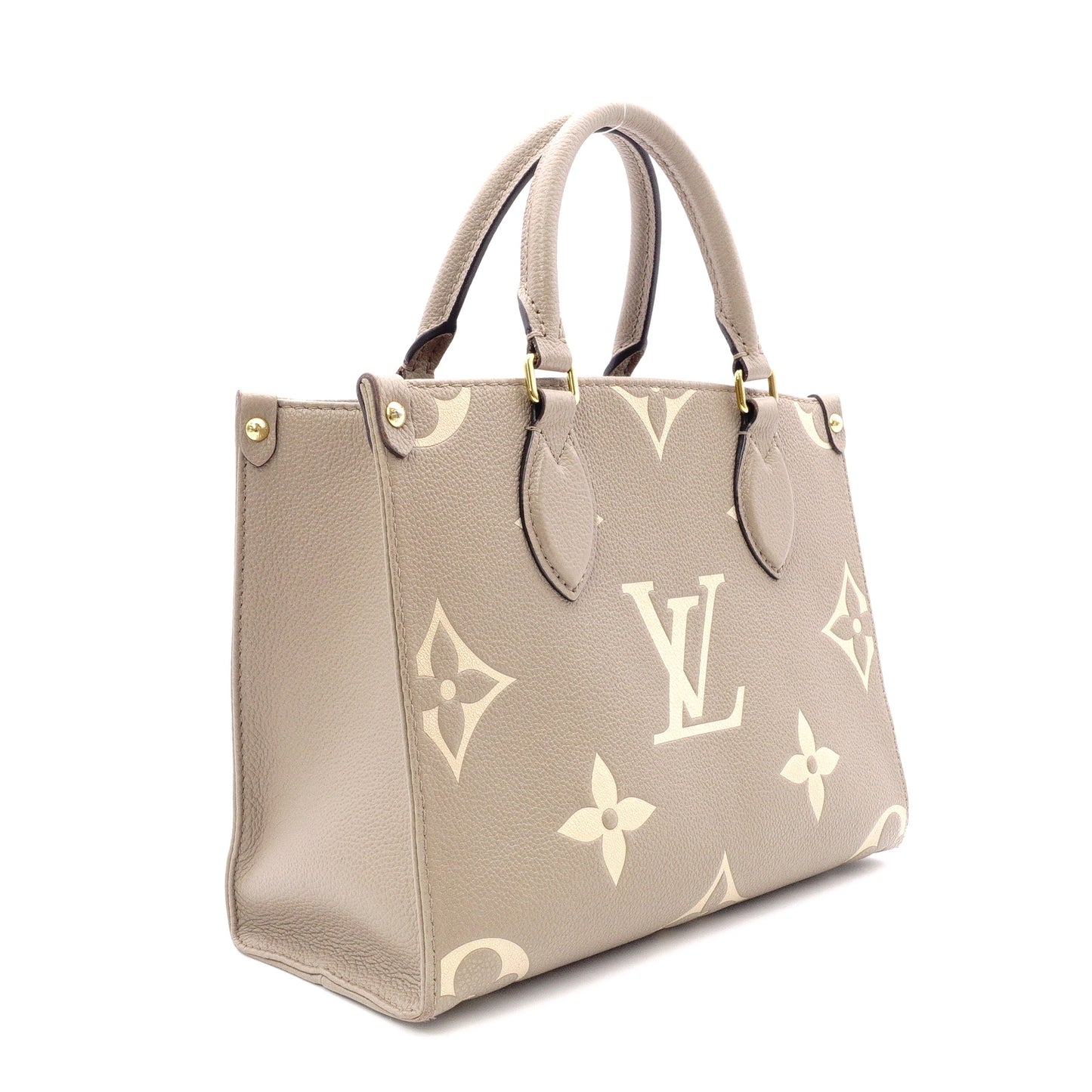 LOUIS VUITTON On the Go PM OTG Monogram Implant Handbag, Leather, Beige, 2-Way