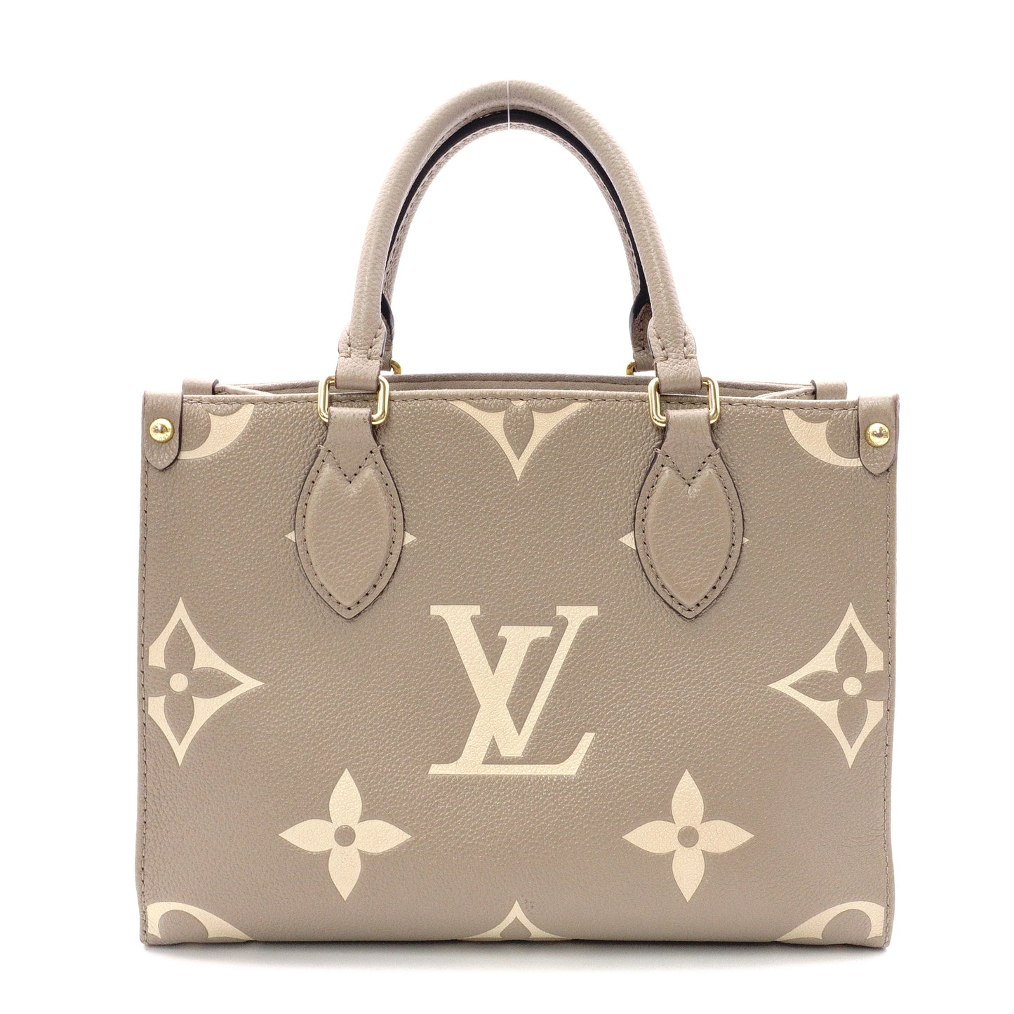 LOUIS VUITTON On the Go PM OTG Monogram Implant Handbag, Leather, Beige, 2-Way