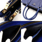 PRADA Galleria Handbag Blue Leather Blue Tote Gold Hardware R801418