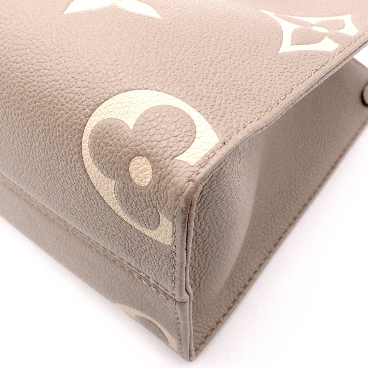 LOUIS VUITTON On the Go PM OTG Monogram Implant Handbag, Leather, Beige, 2-Way