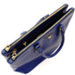 PRADA Galleria Handbag Blue Leather Blue Tote Gold Hardware R801418