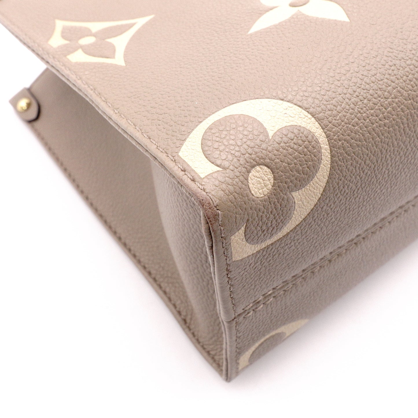 LOUIS VUITTON On the Go PM OTG Monogram Implant Handbag, Leather, Beige, 2-Way