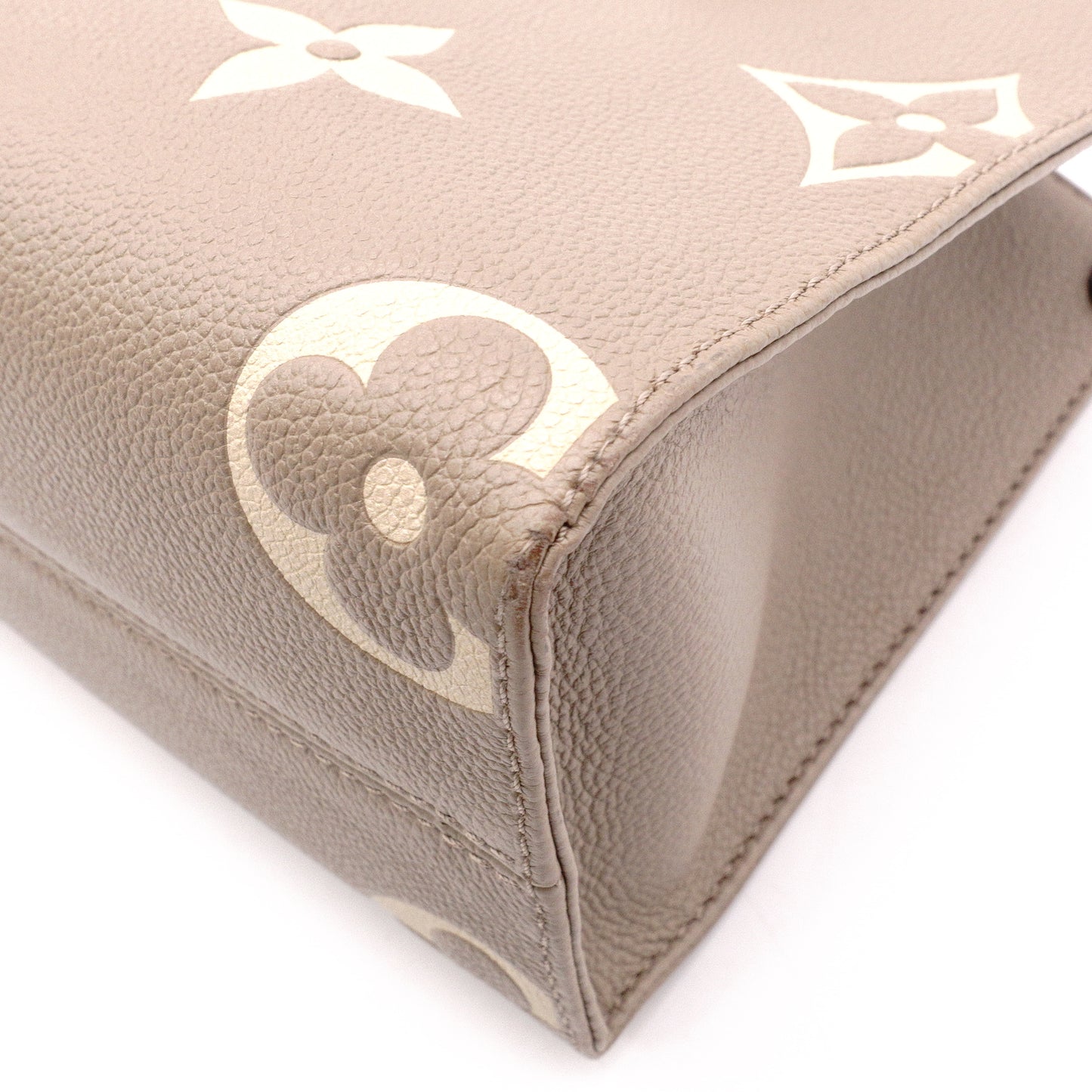 LOUIS VUITTON On the Go PM OTG Monogram Implant Handbag, Leather, Beige, 2-Way