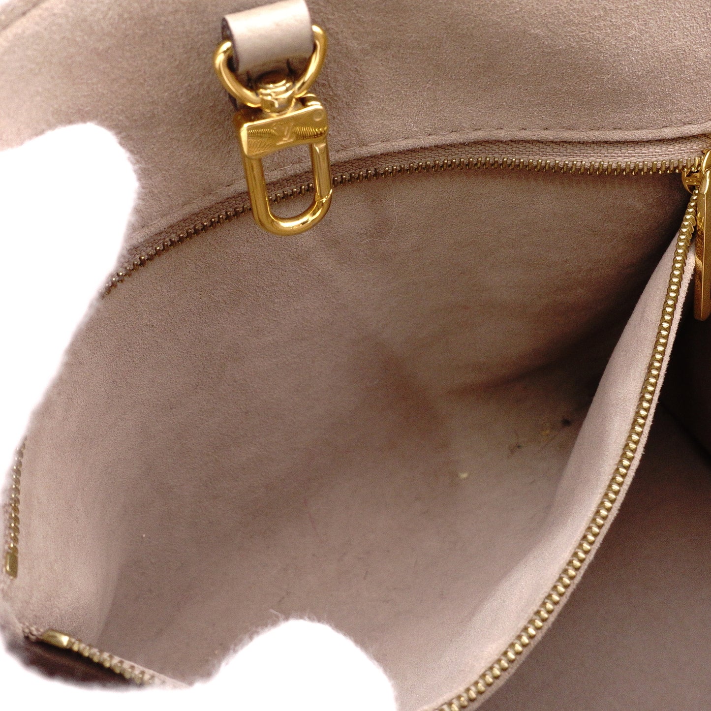 LOUIS VUITTON On the Go PM OTG Monogram Implant Handbag, Leather, Beige, 2-Way