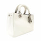 Christian Dior Handbag Lady Dior White Leather White 2-Way Silver Hardware R801492