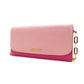 MIU MIU Chain Wallet Leather Pink Logo Shoulder Bag Gold Hardware 7-9-624
