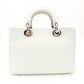 Christian Dior Handbag Lady Dior White Leather White 2-Way Silver Hardware R801492
