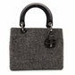 Christian Dior Lady Dior Handbag Gray × Black Tweed R801622