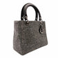 Christian Dior Lady Dior Handbag Gray × Black Tweed R801622