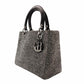 Christian Dior Lady Dior Handbag Gray × Black Tweed R801622