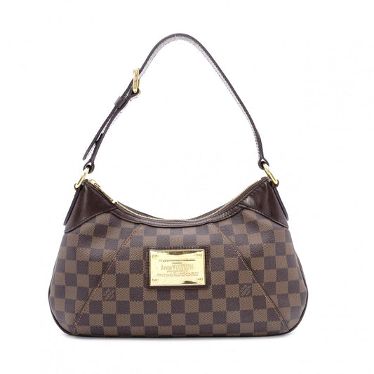 LOUIS VUITTON Thames PM Damier Shoulder Bag / PVC / Leather / Brown / Single-strap