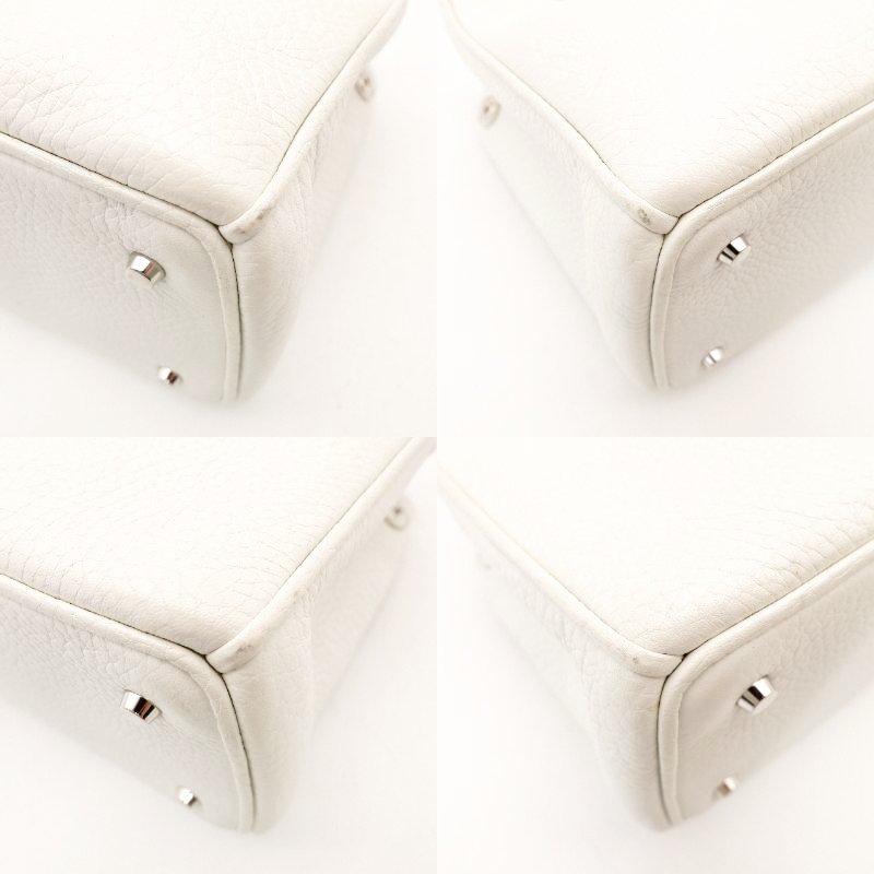 Christian Dior Handbag Lady Dior White Leather White 2-Way Silver Hardware R801492