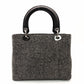 Christian Dior Lady Dior Handbag Gray × Black Tweed R801622