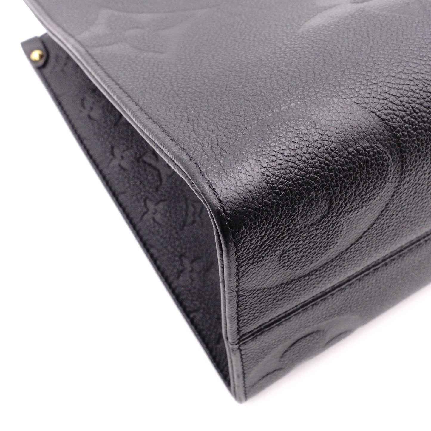 LOUIS VUITTON On the Go MM OTG Monogram Implant Handbag, Leather, Black, 2-Way
