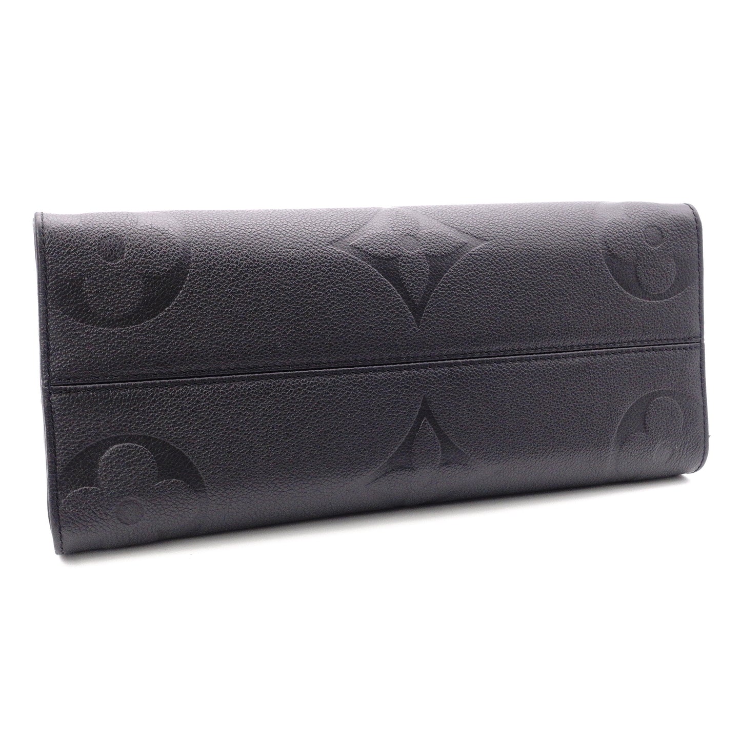 LOUIS VUITTON On the Go MM OTG Monogram Implant Handbag, Leather, Black, 2-Way