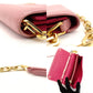 MIU MIU Chain Wallet Leather Pink Logo Shoulder Bag Gold Hardware 7-9-624