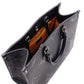 LOUIS VUITTON On the Go MM OTG Monogram Implant Handbag, Leather, Black, 2-Way