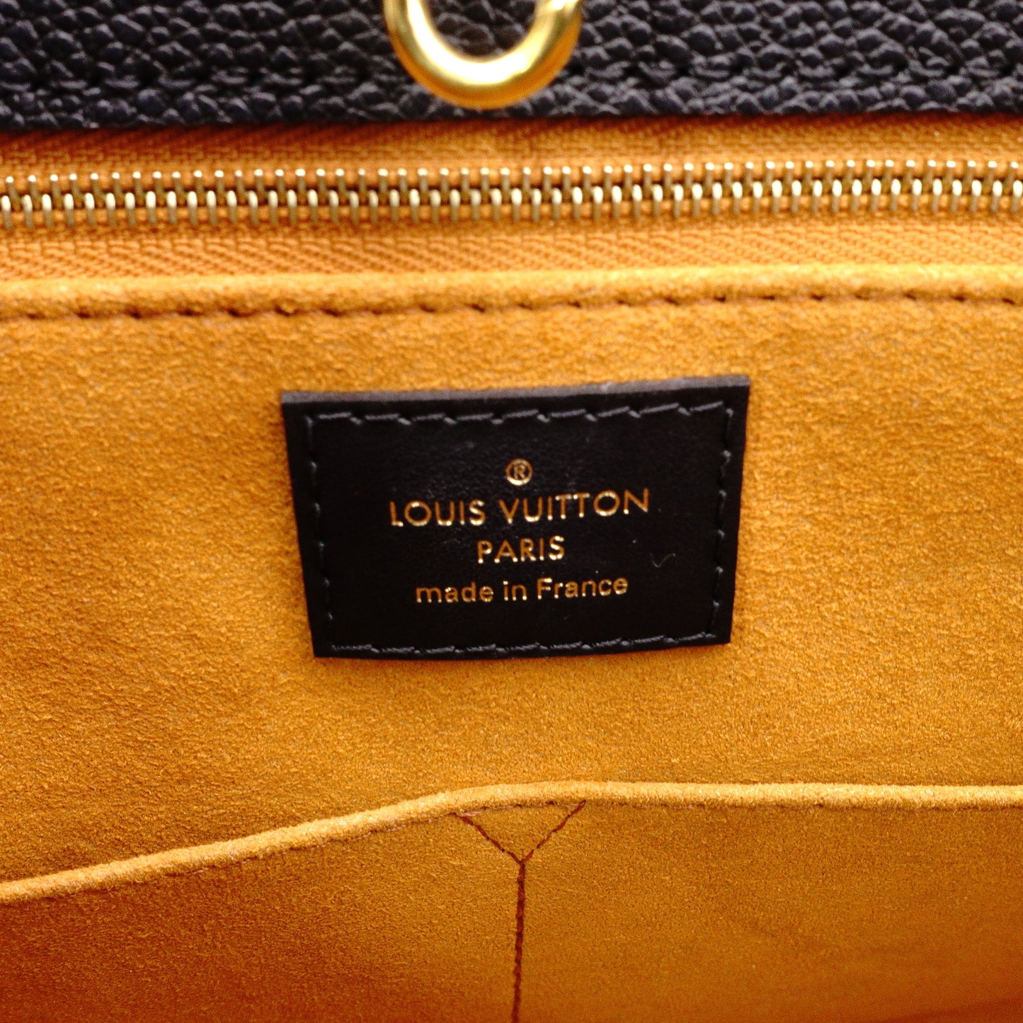 LOUIS VUITTON On the Go MM OTG Monogram Implant Handbag, Leather, Black, 2-Way