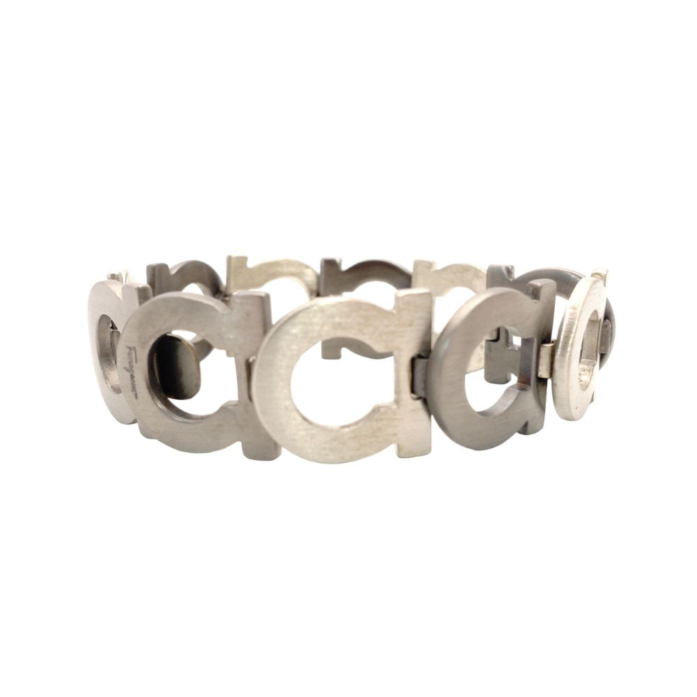 Salvatore Ferragamo Gancini Bracelet Silver Bangle 7-12-717