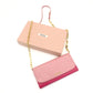 MIU MIU Chain Wallet Leather Pink Logo Shoulder Bag Gold Hardware 7-9-624