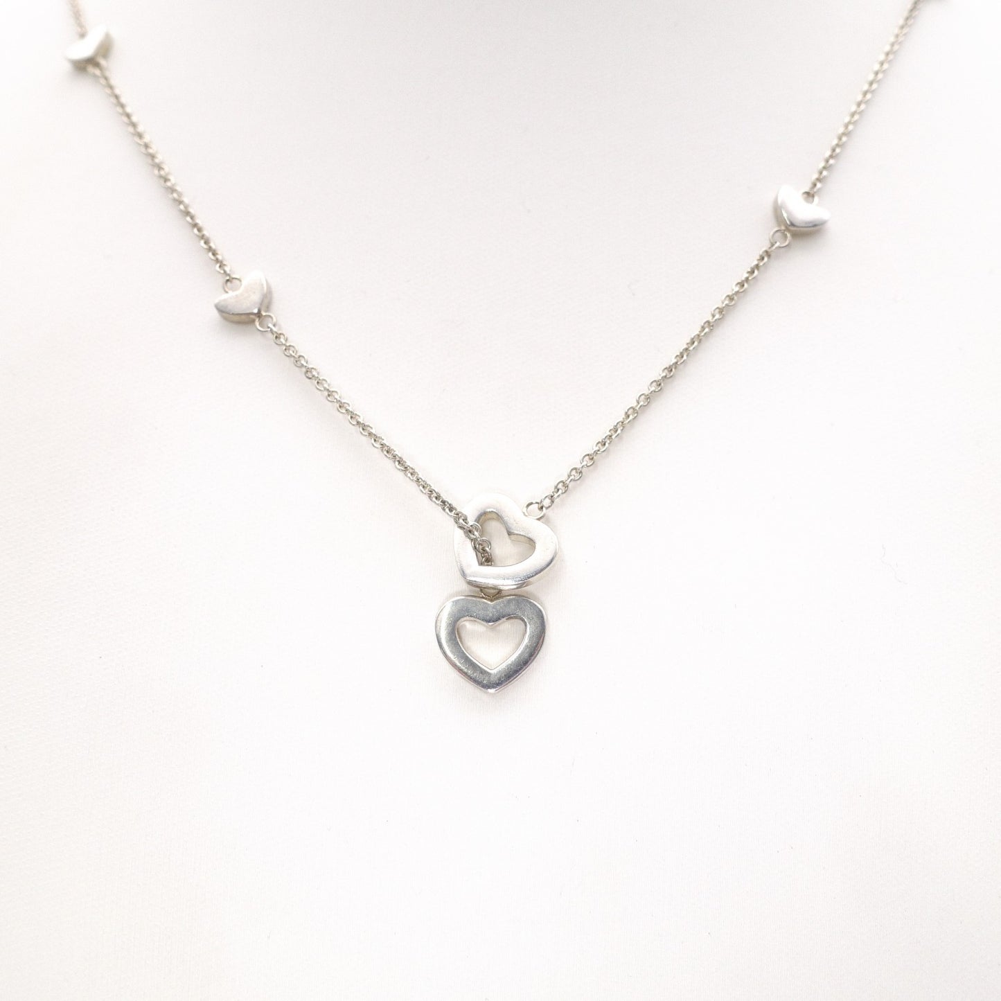 TIFFANY&Co. Tiffany Lariat Heart Link Necklace, 925 Sterling Silver