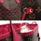 LOUIS VUITTON Neverfull MM Ikat Flower Tote Bag Brown × Pink PVC Leather 7-9-156