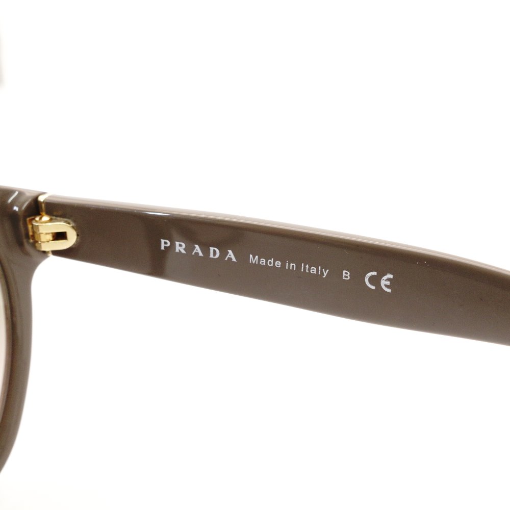 PRADA Sunglasses Brown Logo Gray-Tone Gold Hardware with Case R801015
