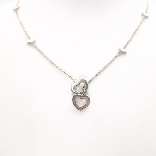 TIFFANY&Co. Tiffany Lariat Heart Link Necklace, 925 Sterling Silver