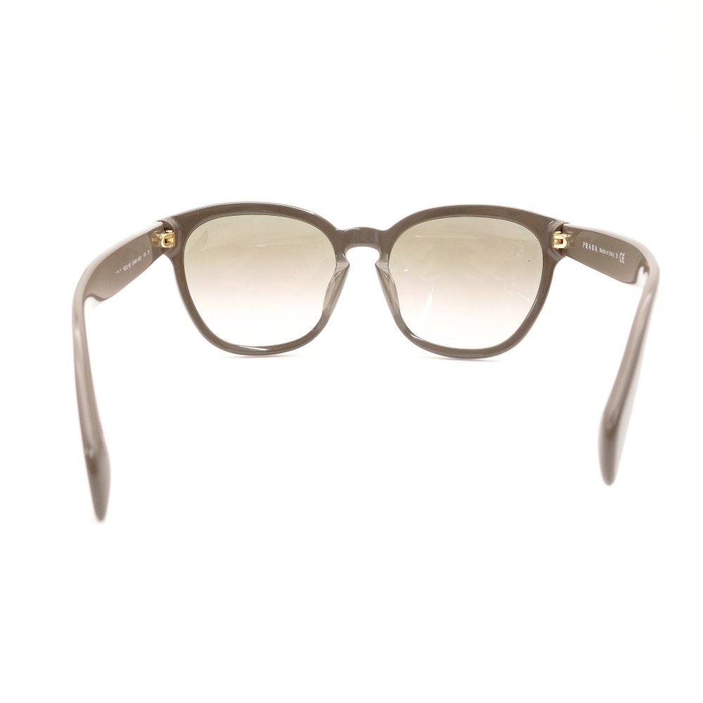 PRADA Sunglasses Brown Logo Gray-Tone Gold Hardware with Case R801015