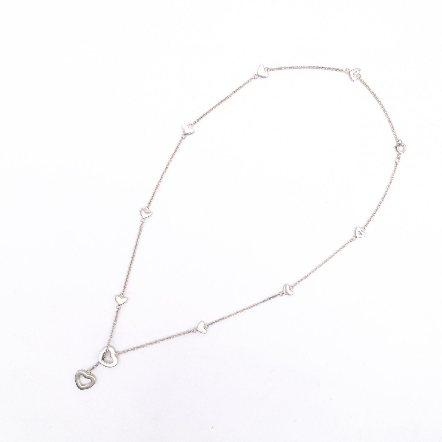 TIFFANY&Co. Tiffany Lariat Heart Link Necklace, 925 Sterling Silver