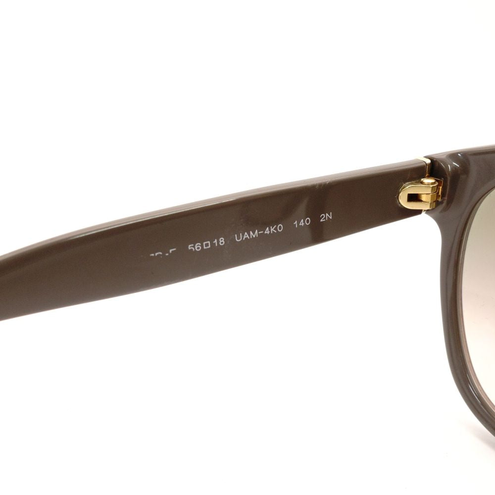 PRADA Sunglasses Brown Logo Gray-Tone Gold Hardware with Case R801015