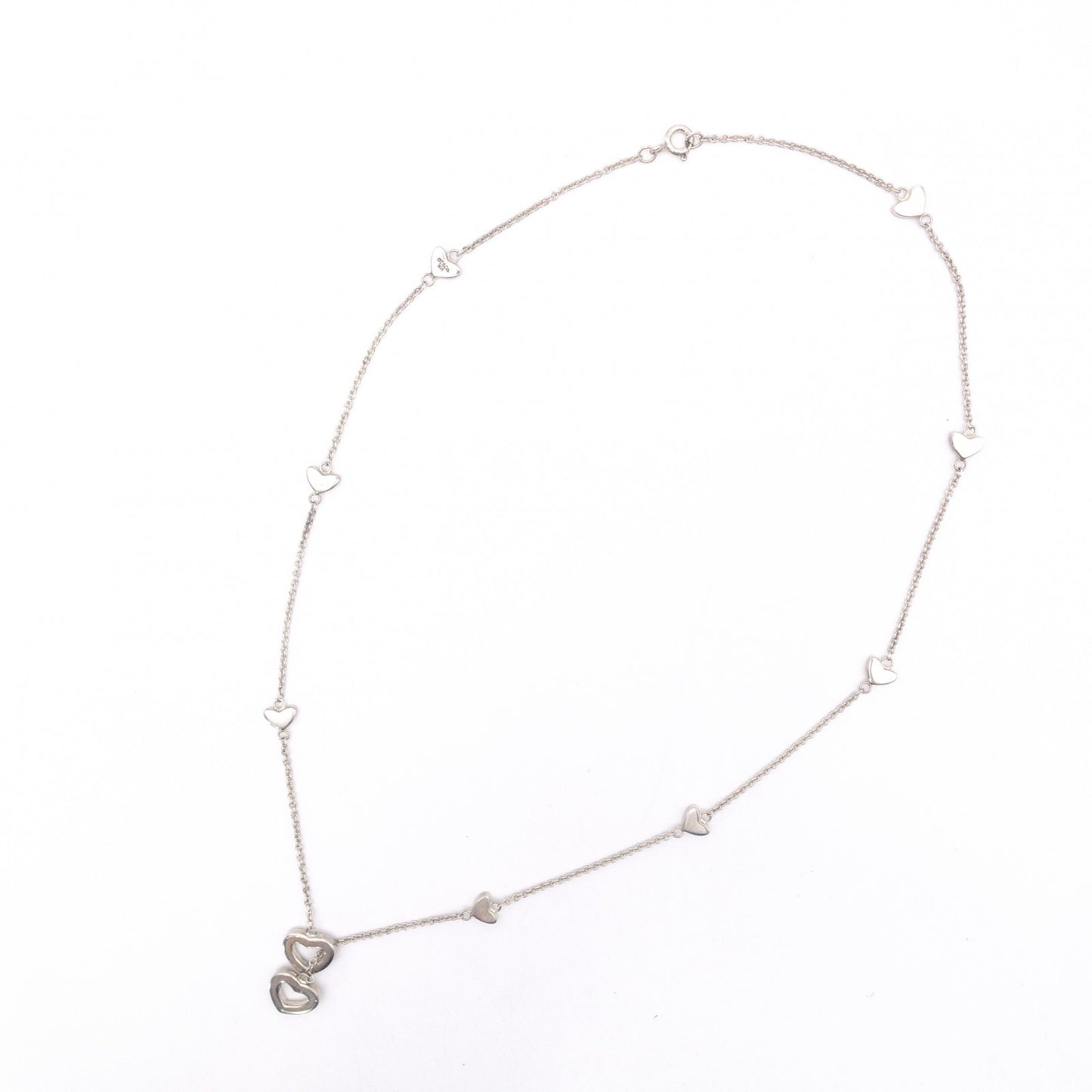 TIFFANY&Co. Tiffany Lariat Heart Link Necklace, 925 Sterling Silver