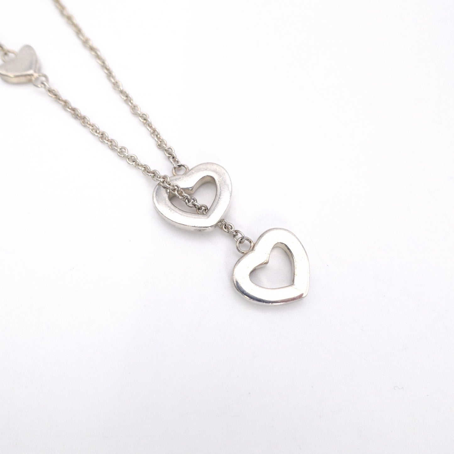 TIFFANY&Co. Tiffany Lariat Heart Link Necklace, 925 Sterling Silver