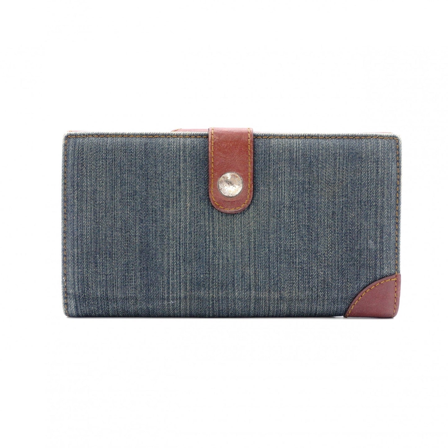 Christian Dior saddle Long Wallet, Denim/Leather, Denim Wallet, Vintage