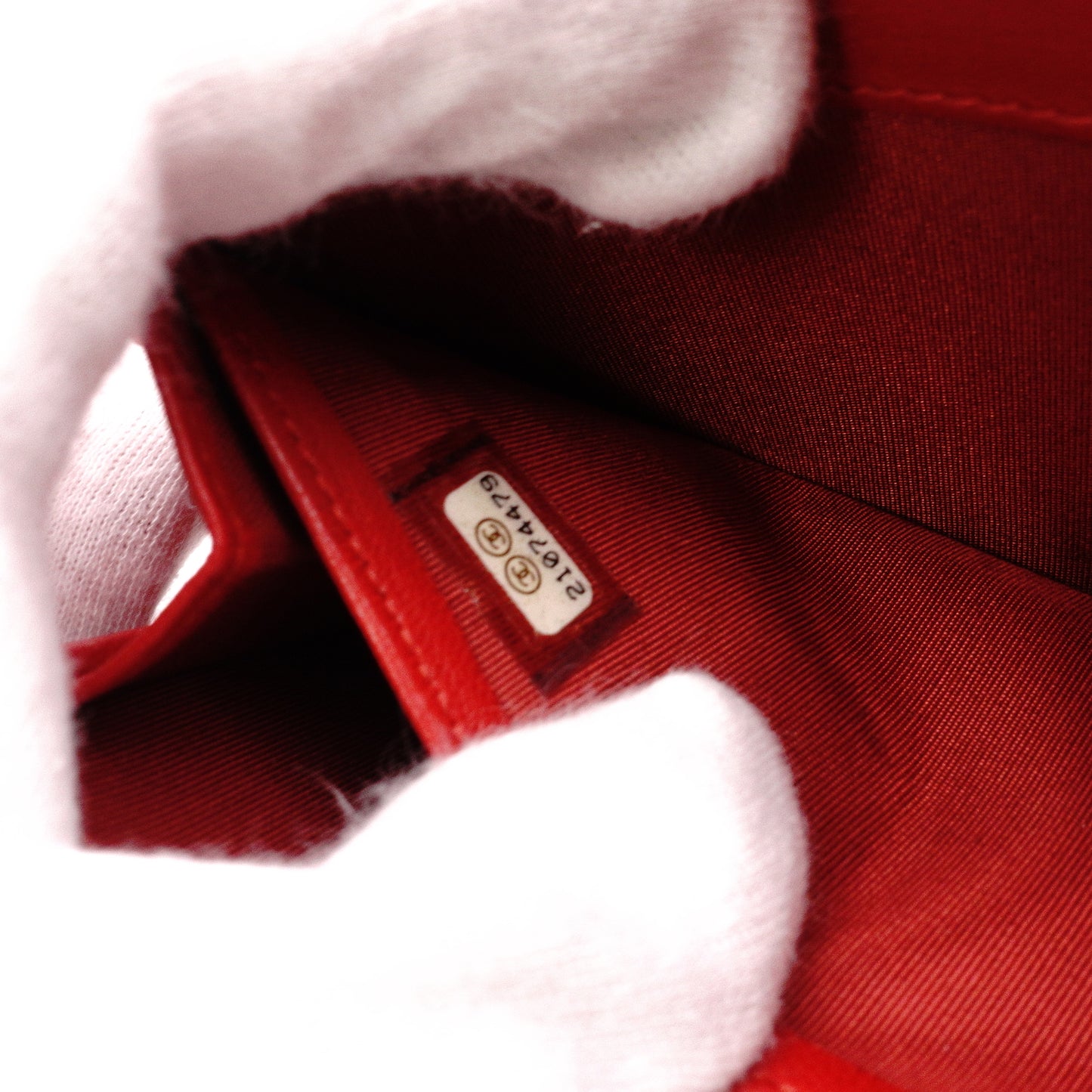 CHANEL Lambskin Boy Chanel Long Wallet, Leather, Red, Gold Hardware